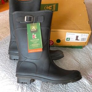 Kamik NWT Raindrops Black Girls Rain-boots EUR 4 US sz 4 Youth Juniors